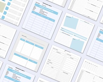 Businessplanner opstarten | Bedrijfsplanner | planner voor kleine bedrijven | bedrijfsorganisator aan huis | afdrukbare pdf | afdrukbare zakelijke bijsluiters