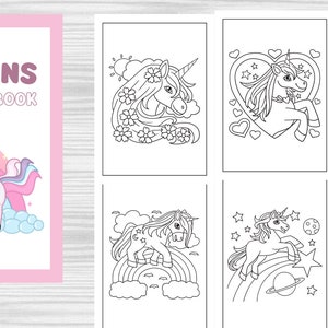 Unicorn Coloring Pages, Unicorn Printables, Unicorn Games, Unicorn Activities, Printable Coloring Pages, Unicorn Party Birthday, DIGITAL