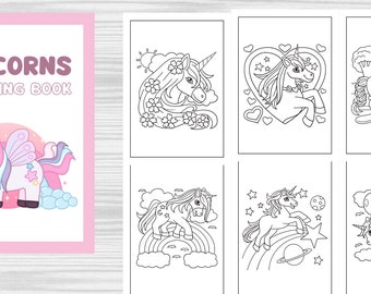 Licorne À Colorier, Licorne À Imprimer, Jeux De Licorne, Activités De Licorne, Coloriages À Imprimer, Fête D'anniversaire De Licorne, NUMÉRIQUE