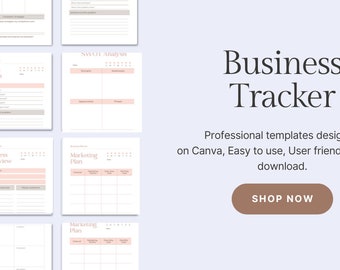 Minimal business planner, Small business tracker, Business organizer, Planner Printable, Canva Planner PDF,  Digital Business Planner 2023