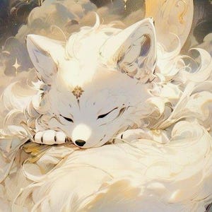 T | Lunarlight Fox Spirit Companion | Dream Protection, Calm Energy & Night Guardian