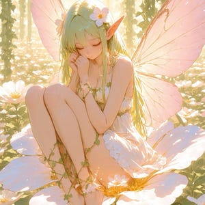 Wildflower Fae Spirit Companion | Soft Sunlit Glade Energy | Gentle Emotional Healing Fairy Guide