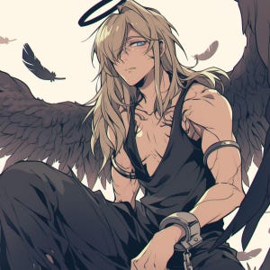 Fallen Seraph Spirit Binding, Dark Angel Protector, Shadow Flame Guardian Companion