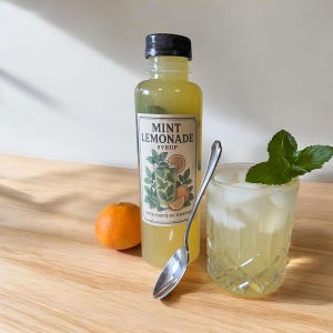 Mint Lemonade Syrup  - Handmade, Organic, A Modern Twist on an Old-Fashioned Favorite