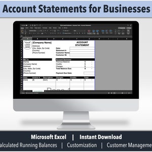 Business Management - Excel Template / Tool for Account Statements - Etsy