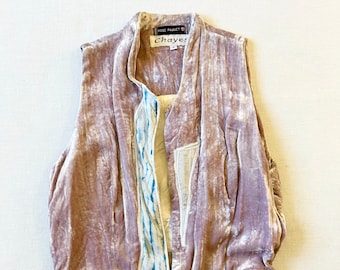 Velvet Vest with Collage Art