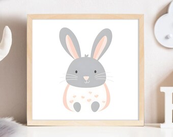 Litlle Bunny - nursery wall art - children's prints -Little bunny nursery décor-Baby Shower-animal prints - Kid room decor -INSTANT DOWNLOAD