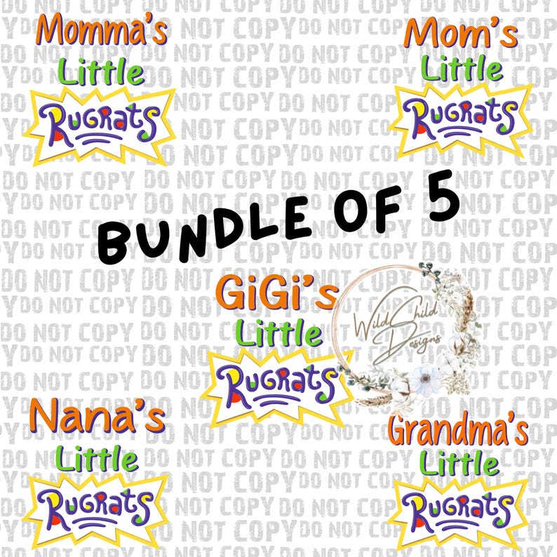 Little Rag Ras Rugrats Theme Mom, Momma, Nana, Gigi,grandma Digital Image PNG - Etsy