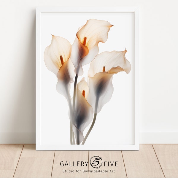 Printable Wall Art| Statement Art Print | Calla Lilies | Instant Download Digital Print | Flower Photograph | Floral Art Ghost Lilies