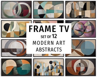 Samsung Frame TV Modern Art Abstracts Set of 12 | Instant Digital Download | Geometric Organic Contemporary Art TV Bundle