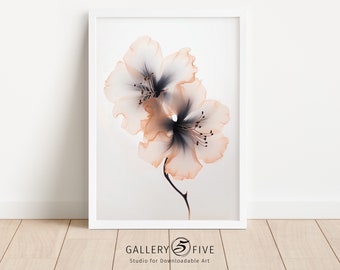 Printable Wall Art| Ghost Hibiscus | Botanical Print | Art Photography | Digital Print | Instant Download |  Neutral Boho Decor