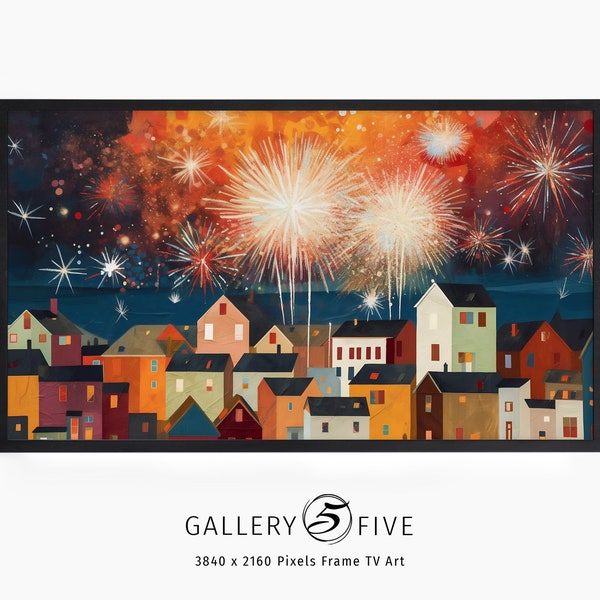 Samsung Frame TV Art 4th of July | Instant Digital Download | Fireworks on Fourth of July | Independence Day Celebration