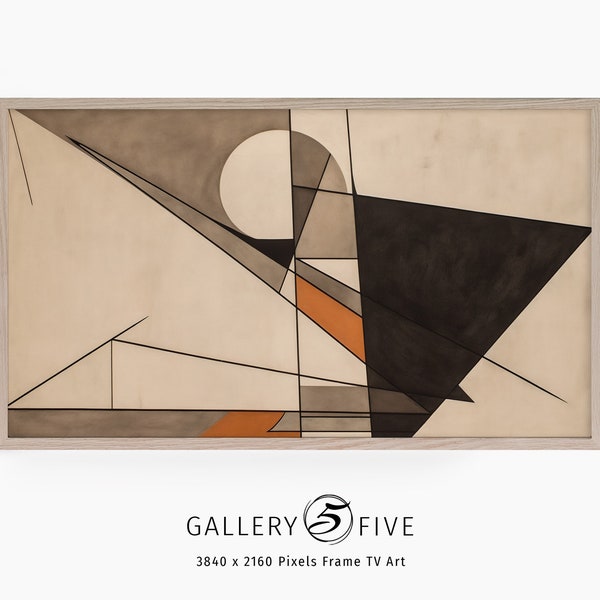 Samsung Frame TV Modern Art Abstract | Instant Download | Geometric Painting for the Frame TV | Earth Tones | Neutral Living Room Decor