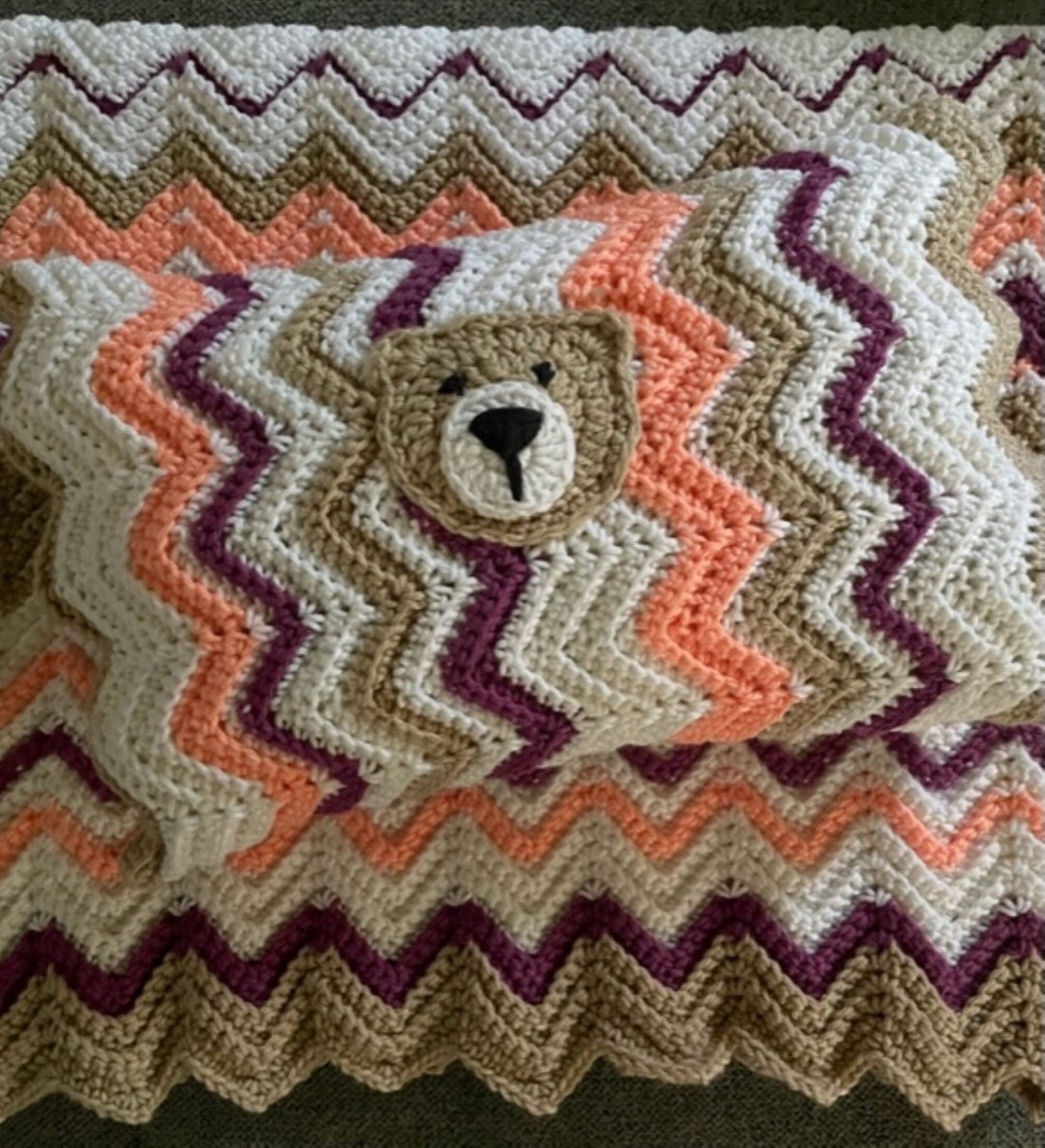 Crochet Teddy Bear Baby Blanket Pattern Etsy