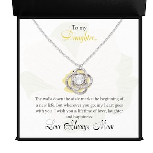 Bride Gift From Mom, Daughter Love Knot Necklace Gift From Mom, Sentimental Wedding Gift, Mother To Daughter On Her Wedding Day Gift Jewelry
