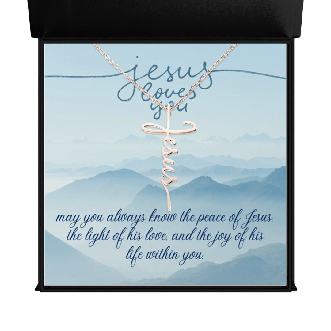Jesus Cross Necklace, Jesus Pendant Necklace, Christian Gifts for