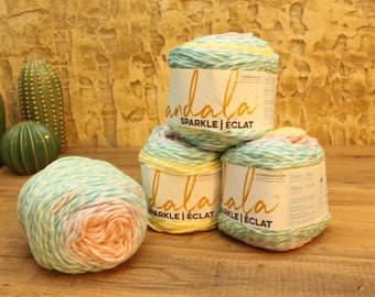 4 Pack Yarn | Lion Brand Mandala Sparkle Yarn - Serpent - DK Weight Acrylic Yarn