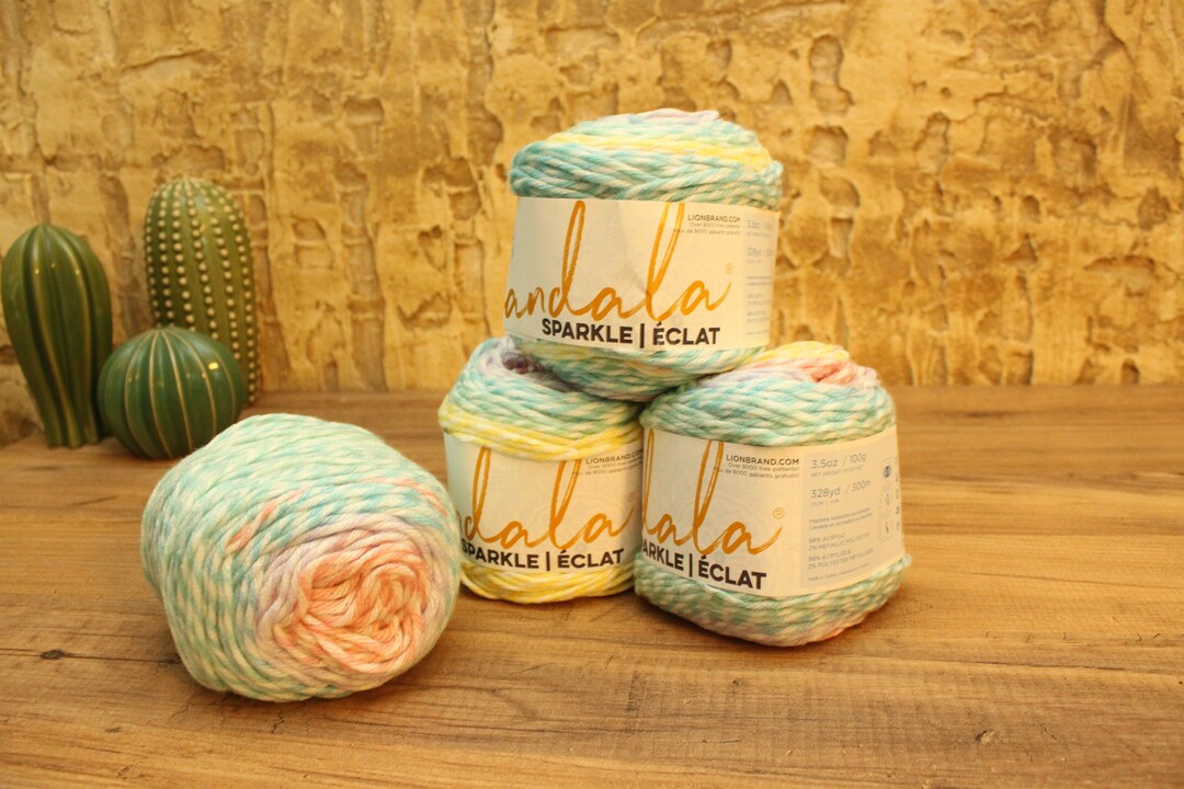 4 Pack Yarn Lion Brand Mandala Sparkle Yarn Serpent DK Etsy UK