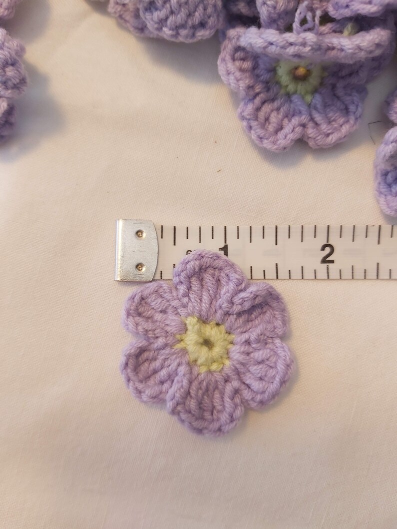 Handcrafted Crochet Violet Appliques, Set of 10 Add Color to Hobby