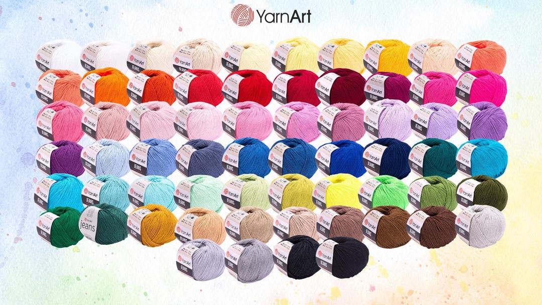 Yarnart Jeans Cotton Blend Yarn Crochet & Knitting, 60+ Colors Etsy