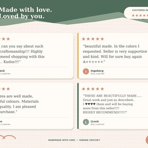 four customer reviews for a product, with each review expressing satisfaction with the product. The reviews are written in a positive and enthusiastic tone, highlighting the product's quality and features.
