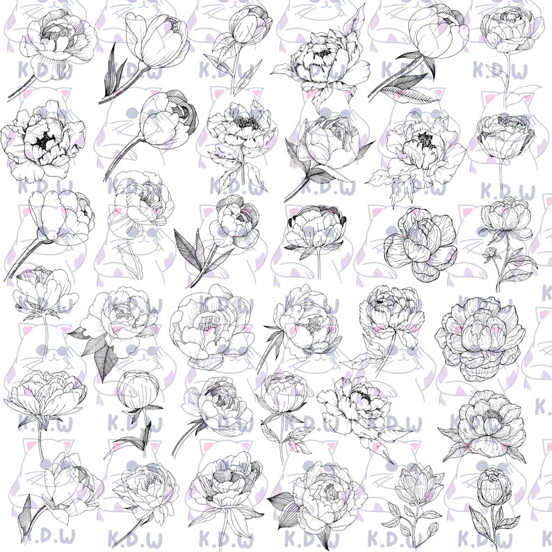 Procreate Brushes Botanical Floral Procreate Stamp Brush Pack Tattoo ...