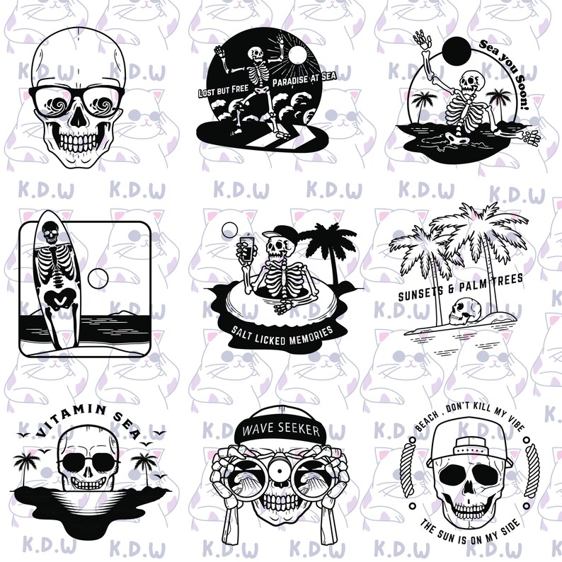 Procreate Brushes Summer Stamp Skull Procreate Stamp Brush Pack Tattoo ...