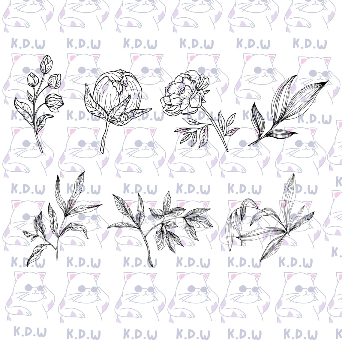 Procreate Brushes Botanical Floral Procreate Stamp Brush Pack Tattoo ...