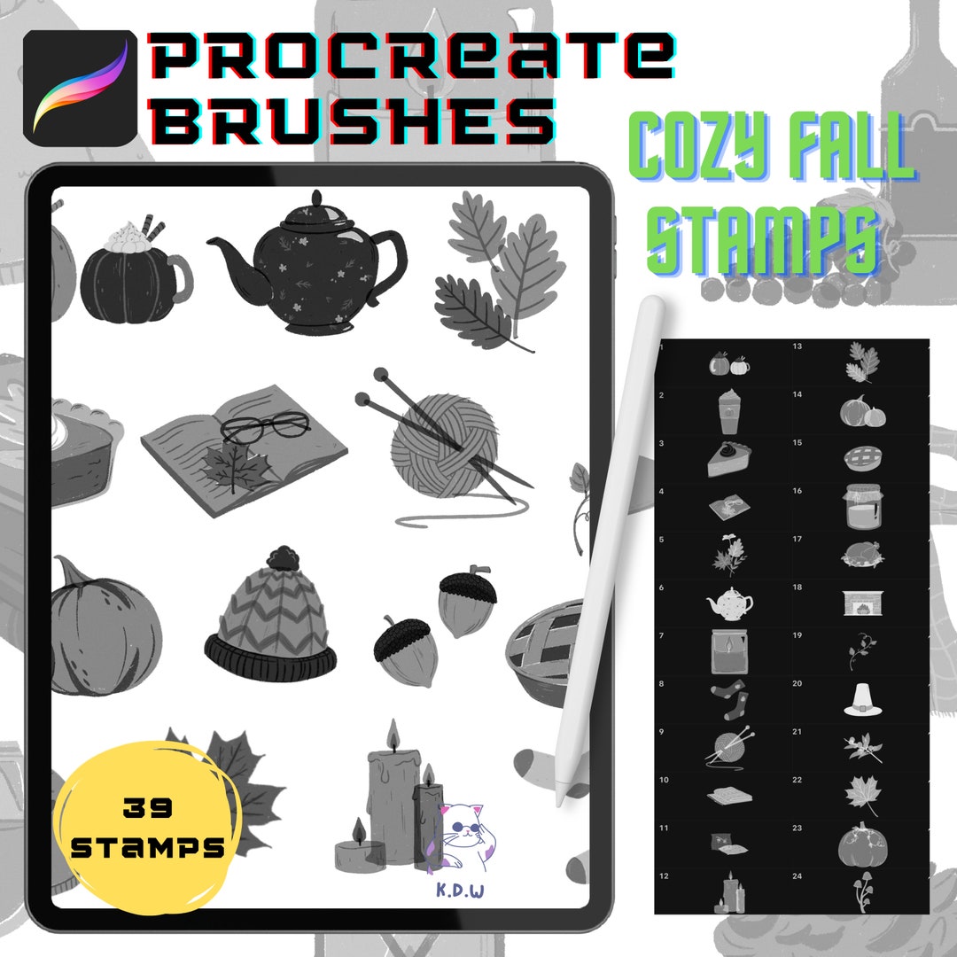 Procreate Brushes Fall Procreate Stamp Brush Pack Witch Tattoo Stencil ...