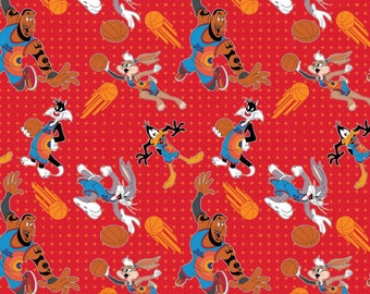 Space Jam Fabric Slam Dunk In Multi Premium Quality 100 Etsy