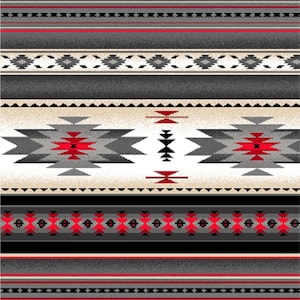PRE-CUT Fabric Tucson Southwest Stripe in Gray 100% Cotton Fabric from Elizabeth Studios