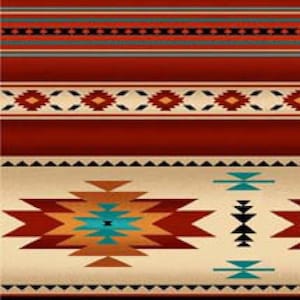 PRE-CUT Fabric Tucson Southwest Stripe in Terracotta 100% Cotton Fabric from Elizabeth Studios
