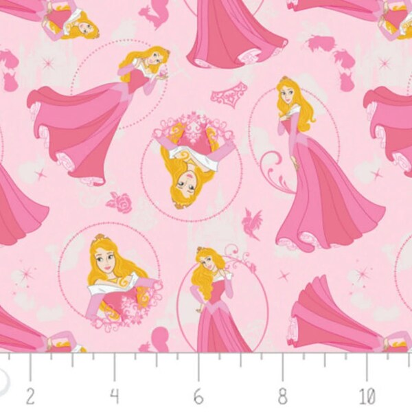 Disney Aurora Sleeping Beauty in Pink 1/2 YARD Fabric from Camelot 100% Cotton