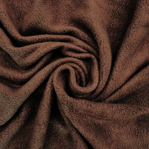 FLEECE Anti-Pill Solid Brown PRE-CUT Fleece Fabric 100% Polyester