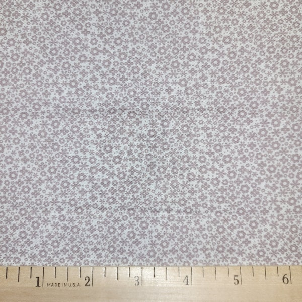 Keepsake Calico Tiny Floral in Gray on White PRE-CUT Fabric 100% Cotton