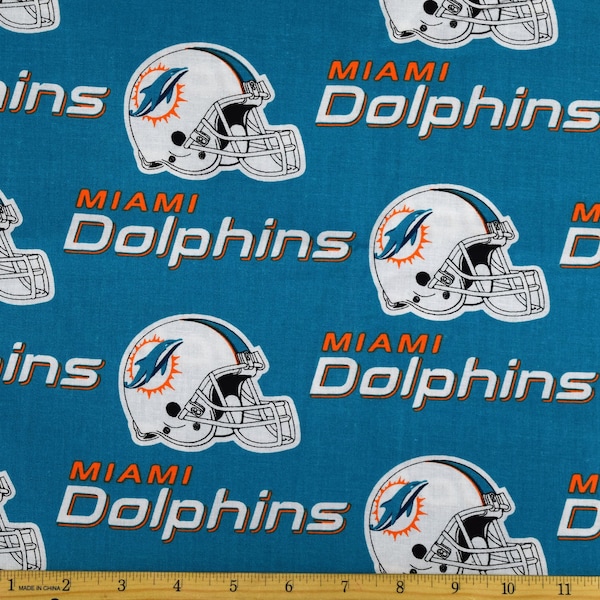 Miami Dolphins Football NFL Fabric 58" Wide 100% Cotton Fabric from Fabric Traditions