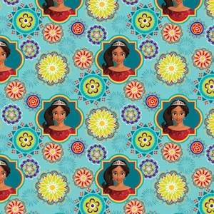 Disney Elena of Avalor Ready to Rule in Blue PRE-CUT Fabric from Springs Creative 100% Cotton