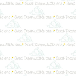 Disney Dumbo Sweet Dreams Little One in White PRE-CUT Fabric from Springs Creative 100% Cotton