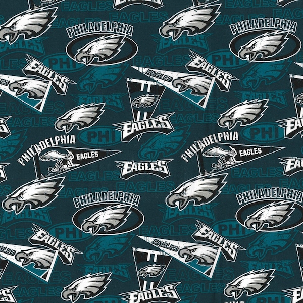 Philadelphia Eagles Fabric NFL Football Fabric Pennants 100% Cotton from Fabric Traditions