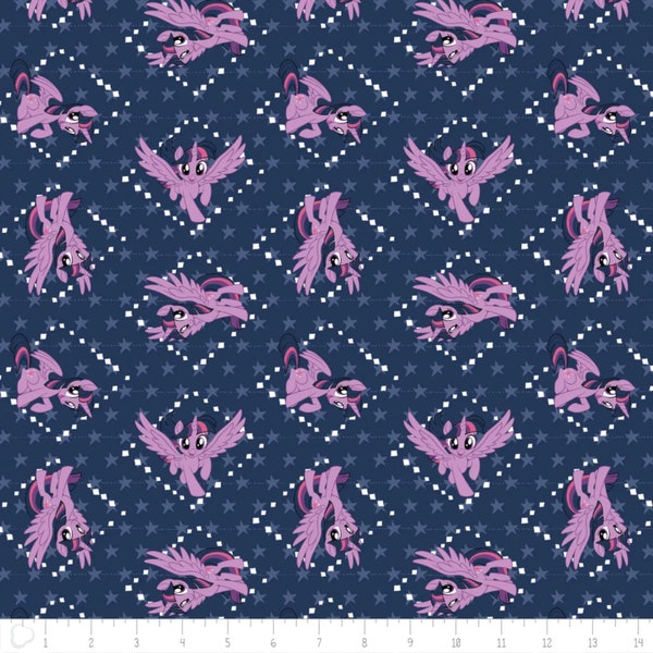 My Little Pony Twilight Sparkle in Navy 1/3 YARD Fabric From Camelot 100% Cotton