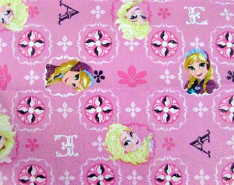 PRE-CUT Fabric Disney Frozen Elsa and Anna Scenic with Glitter 100% Cotton Fabric from Springs Creative