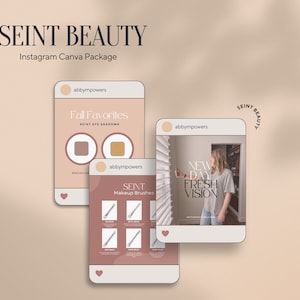 Seint Beauty Artist Instagram Canva Template Package