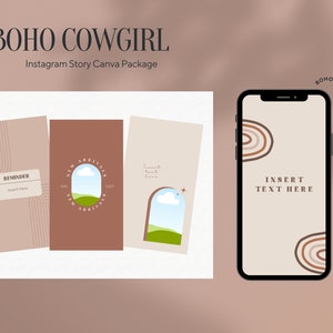 Boho Cowgirl Instagram Story Canva Templates