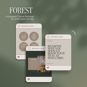 Forest Canva Template Package for Short Term Rental Instagram