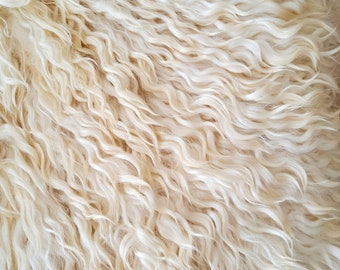 goat hair on the skin,natural curls of goats, for handmade dolls hair,mohair for doll,angora curls.//01//