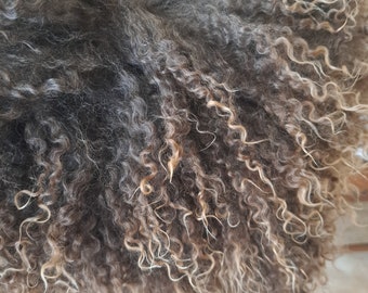 goat hair on the skin,natural curls of goats, for handmade dolls hair,mohair for doll,angora curls.//06//