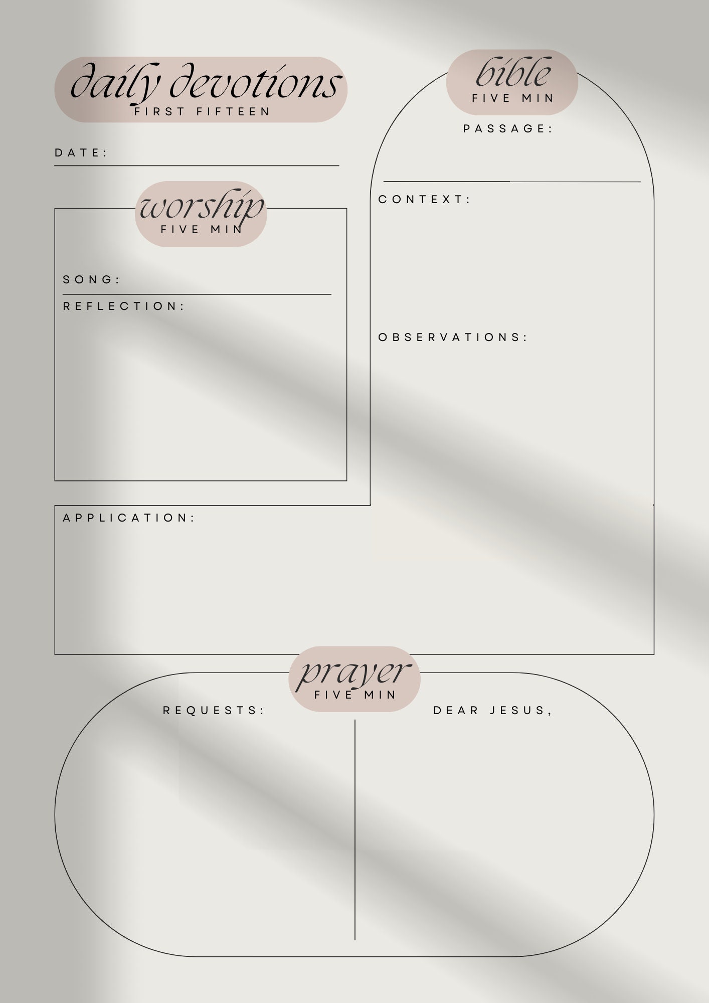 Daily Devotion Template PDF Printable or Digital Worship Etsy Daily Devotion Template PDF Printable or Digital Worship Etsy