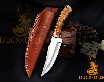 Handmade Japanese Steel Hunting Knife, Camping Knife, Bushcraft Skinner Knife, Gift for Men, Anniversary Gift, wedding Gift, Groomsmen Gift