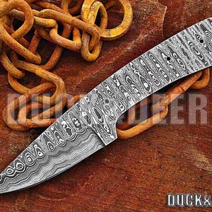 Handmade Damascus Steel Blank Blade Hunting Knife, Damascus Blank Blade Tracker Knife, Damascus Knife, Damascus Knive, Damascus Blank Blades
