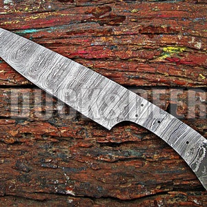 Handmade Damascus Steel Blank Blade Chef Knife, Damascus Blank Blade Chef Knife, Chef Blank Blade, , Damascus Cooking knife, Kitchen knife